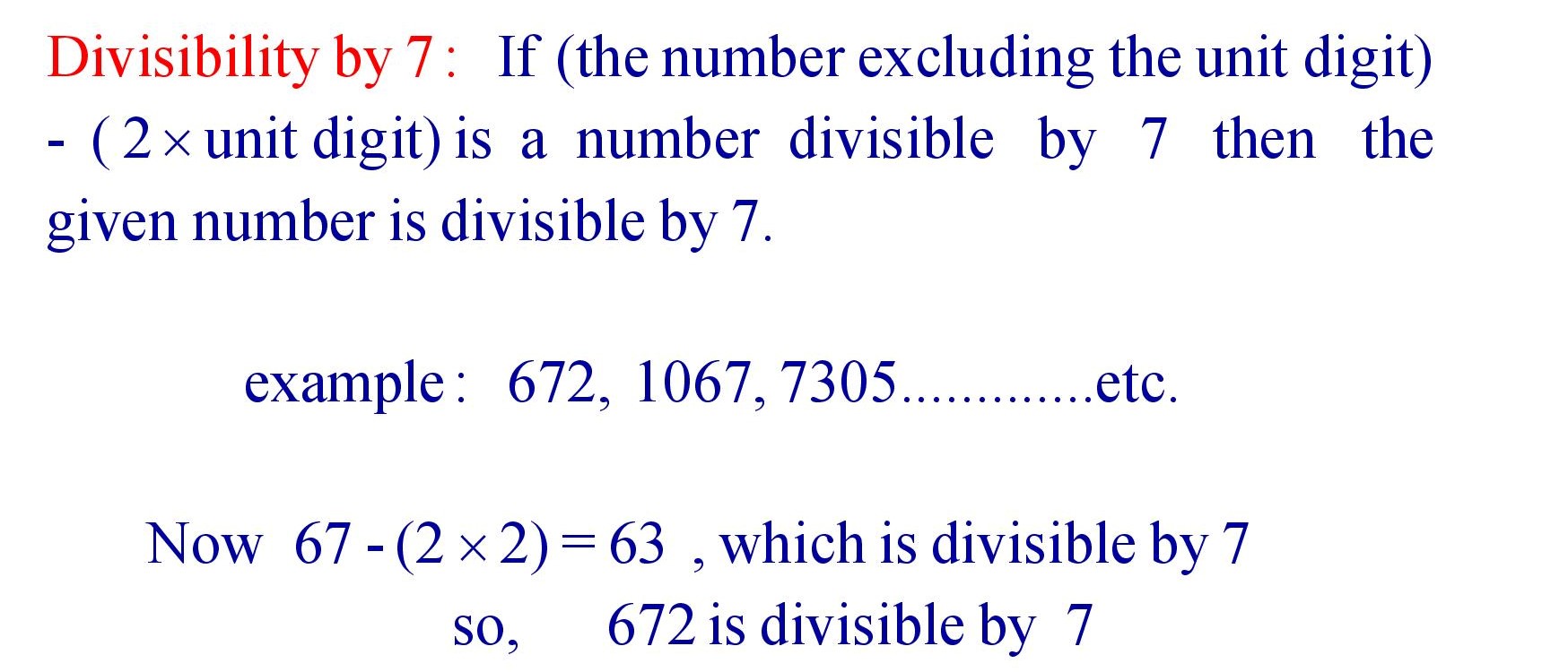 Divisibility by 7
