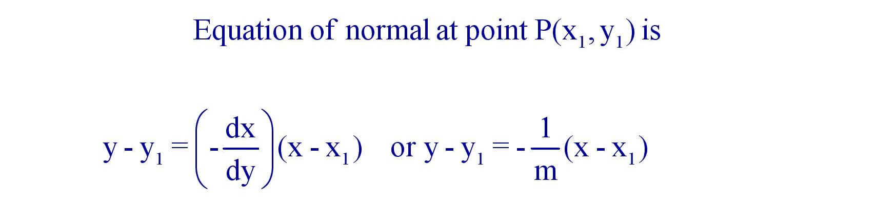 Equation of normal