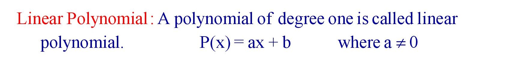 Linear Polynomial Definition