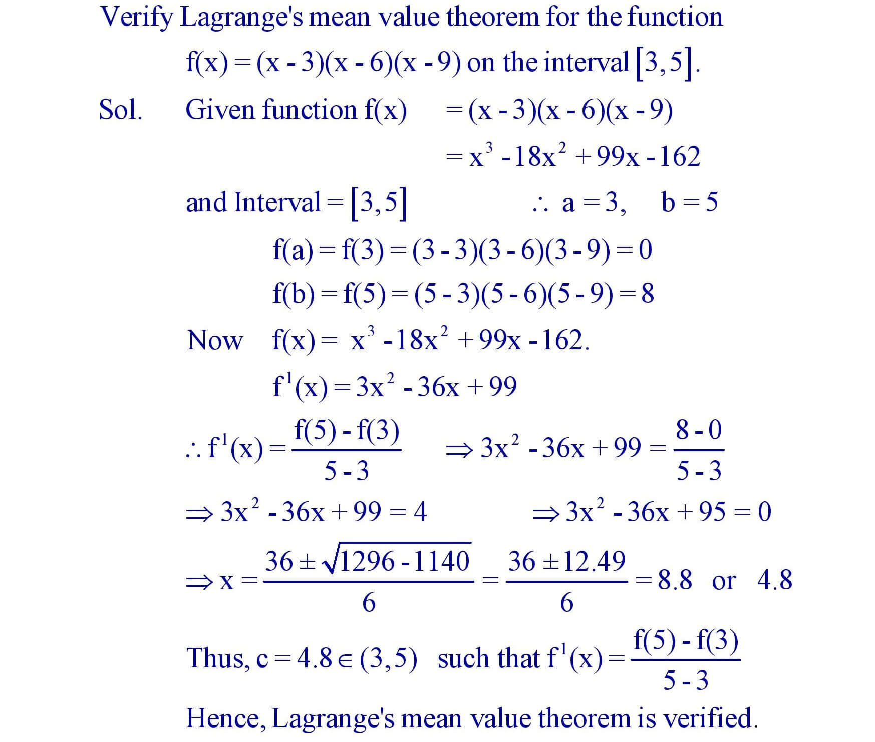 Lagrange's Mean value theorem