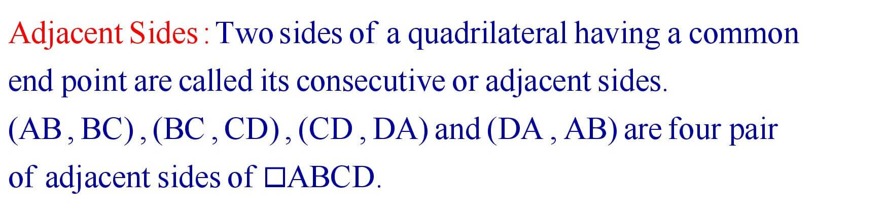 Adjacent Sides of Quadrilateral