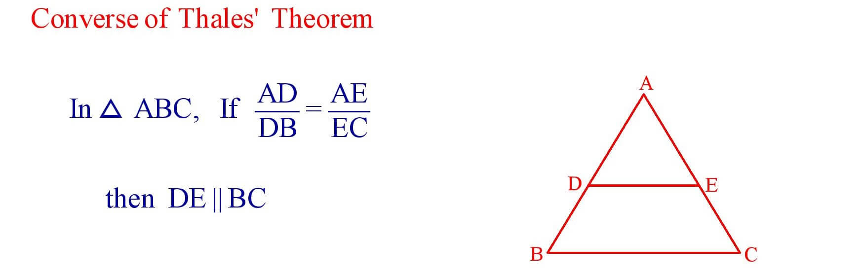 Converse of Thales Theorem
