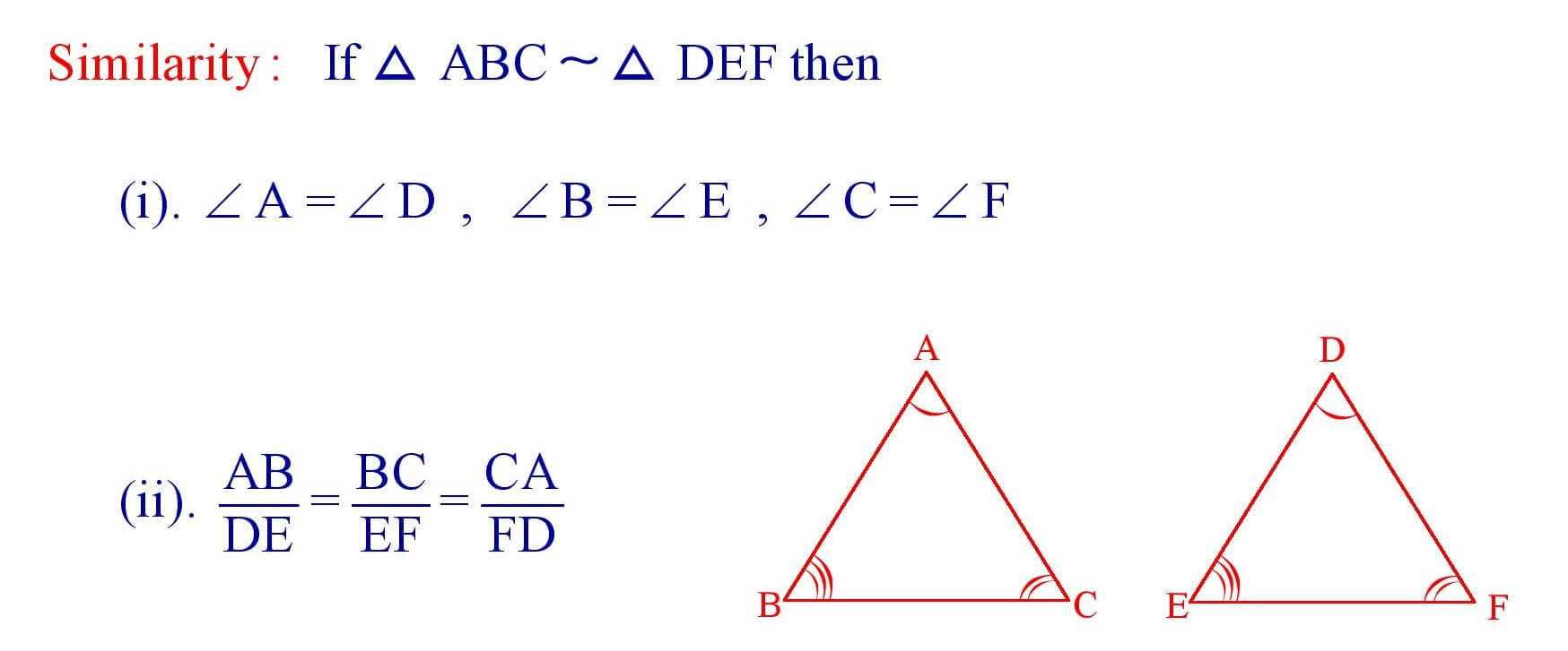 If two triangles similarity then