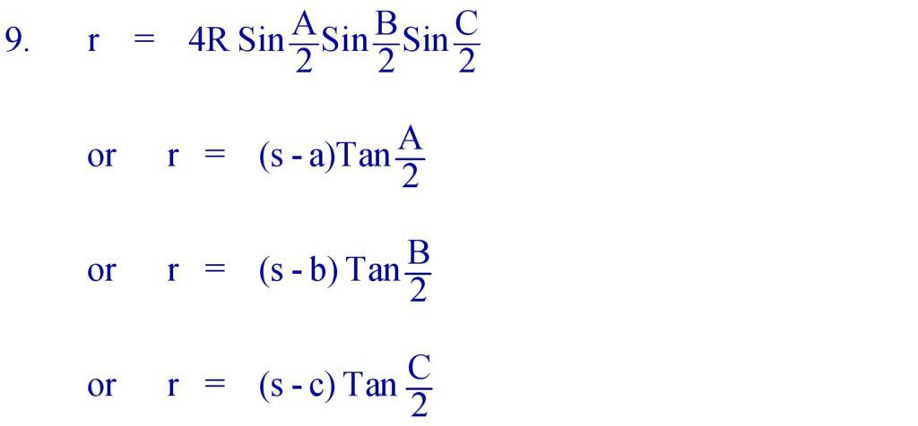 Properties Of Triangle Formula