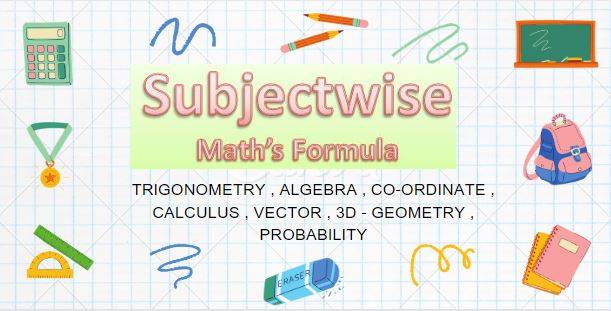 Subjectwise Math's Formula